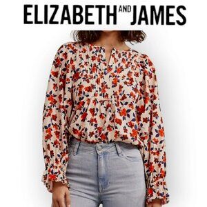 Elizabeth and James Floral Blouse - Red and Cream